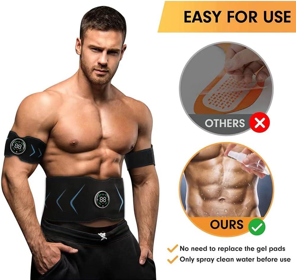 AB Electrical Stimulation - Rechargeable EMS Abdominal Muscle Toning Belt Fitness - Tophatter Daily Deals