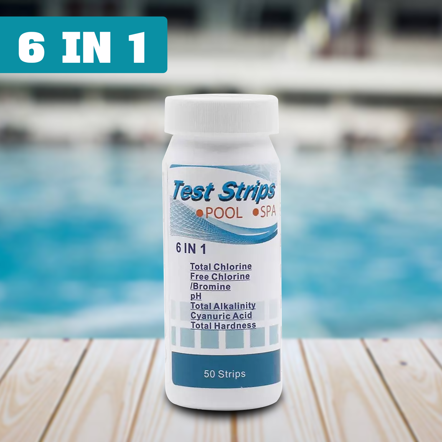 Swimming Pool Test Strips – 200PCS Chlorine Dip Test Strips Swimming Pool Water SPA Hot Tub PH Tester Paper 6-in-1 Swimming pool test strips - Tophatter Daily Deals