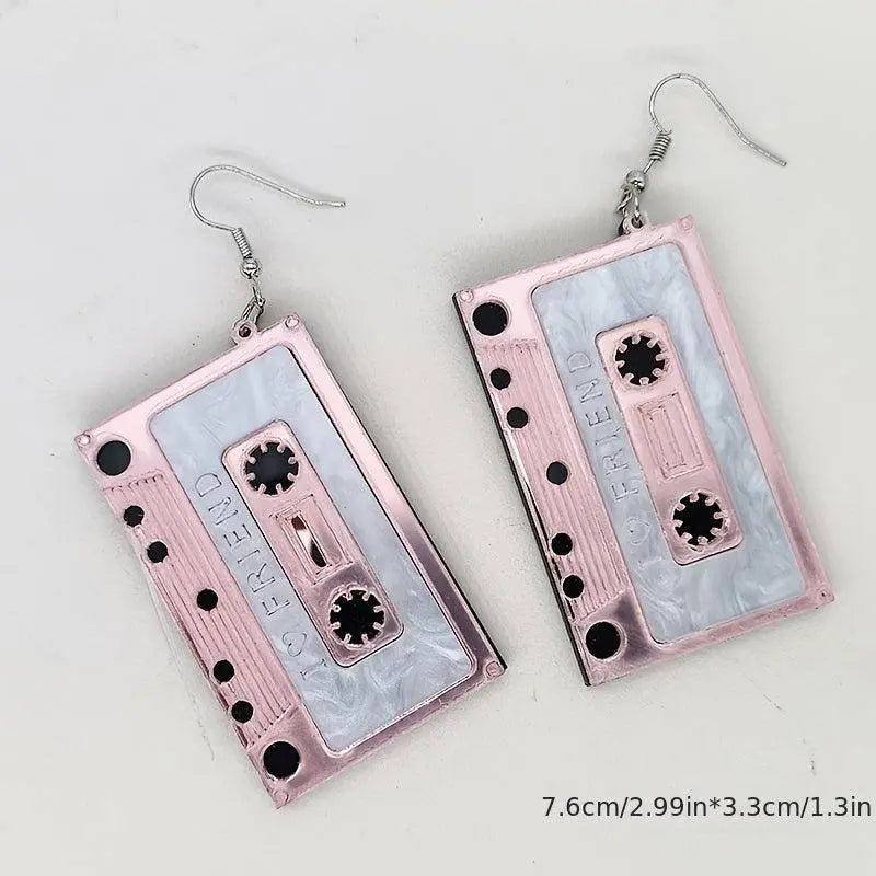 Acrylic Tape Drop Earrings Y2K Retro Style Ear Jewelry For Women Party Accessories - Tophatter Daily Deals