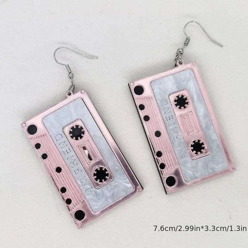 Acrylic Tape Drop Earrings Y2K Retro Style Ear Jewelry For Women Party Accessories Style1 - Tophatter Daily Deals
