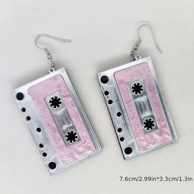 Acrylic Tape Drop Earrings Y2K Retro Style Ear Jewelry For Women Party Accessories Style2 - Tophatter Daily Deals