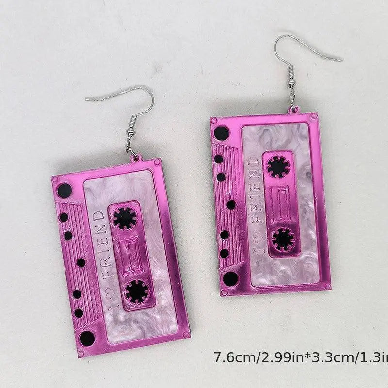 Acrylic Tape Drop Earrings Y2K Retro Style Ear Jewelry For Women Party Accessories Style4 - Tophatter Daily Deals