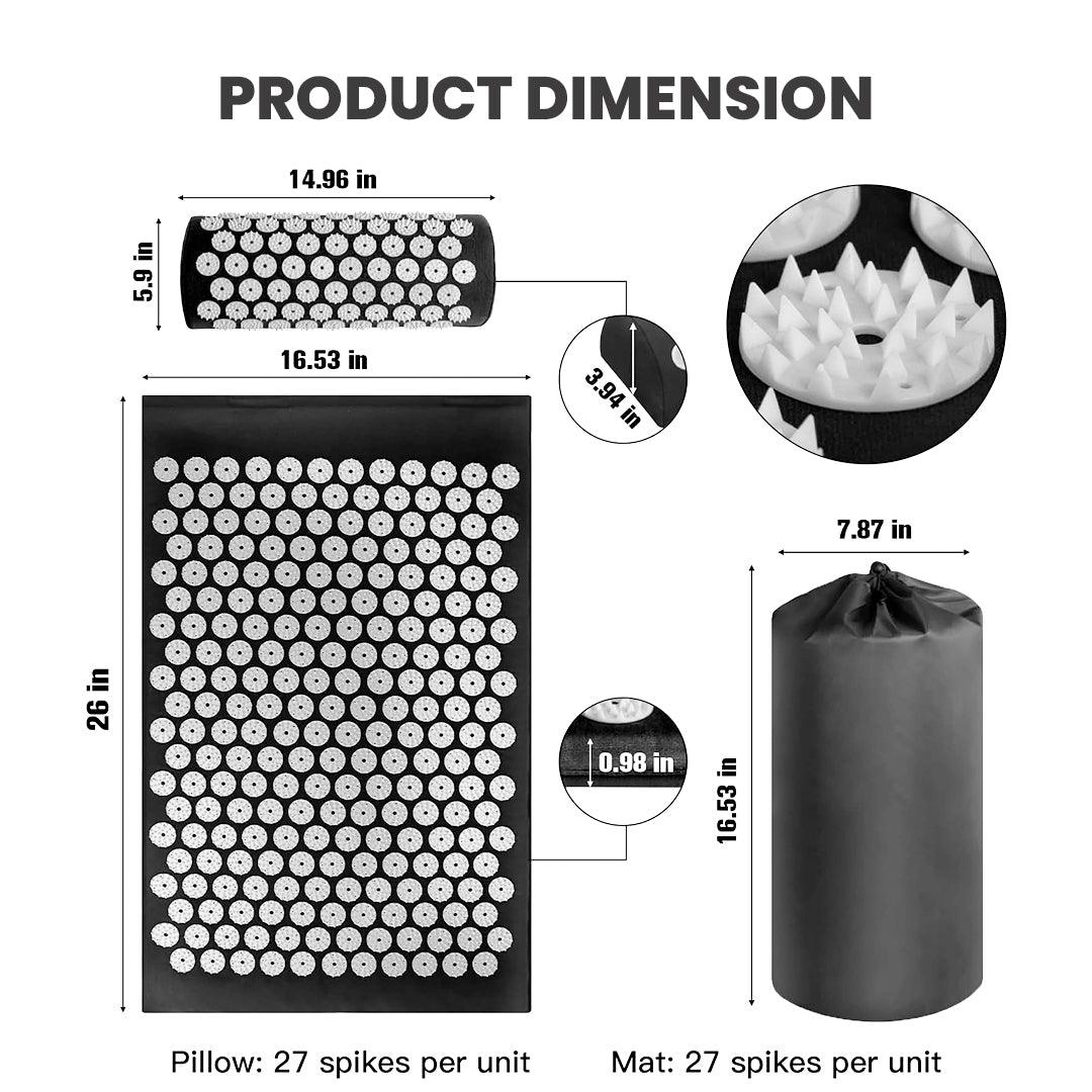 Spiky Mat for Back Pain - Acupuncture Massage Mat Relieve Stress Back Body Pain Spike Acupressure Mat Set Yoga & Pilates Mats - Tophatter Daily Deals