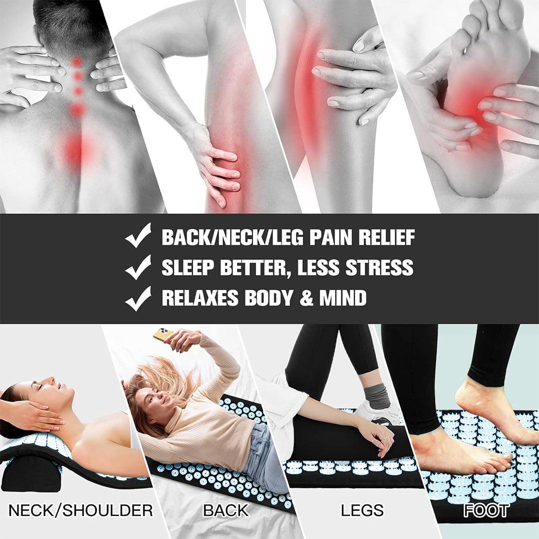 Spiky Mat for Back Pain - Acupuncture Massage Mat Relieve Stress Back Body Pain Spike Acupressure Mat Set Yoga & Pilates Mats - Tophatter Daily Deals