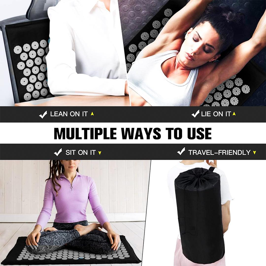 Spiky Mat for Back Pain - Acupuncture Massage Mat Relieve Stress Back Body Pain Spike Acupressure Mat Set Yoga & Pilates Mats - Tophatter Daily Deals
