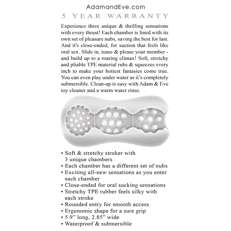 Adam & Eve Triple Chamber Ball Drainer Stroking Toy > Sex Toys For Men > Masturbators > Manual - Tophatter Daily Deals