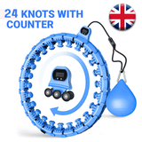 MASKURA Smart Weighted Hula Hoop With Counter 24 knots - Weight Loss Hula Hoop, Smart Fitness, Adjustable Ring Size With Counter Suitable For Adult Blue Exercise & Fitness - Tophatter Daily Deals