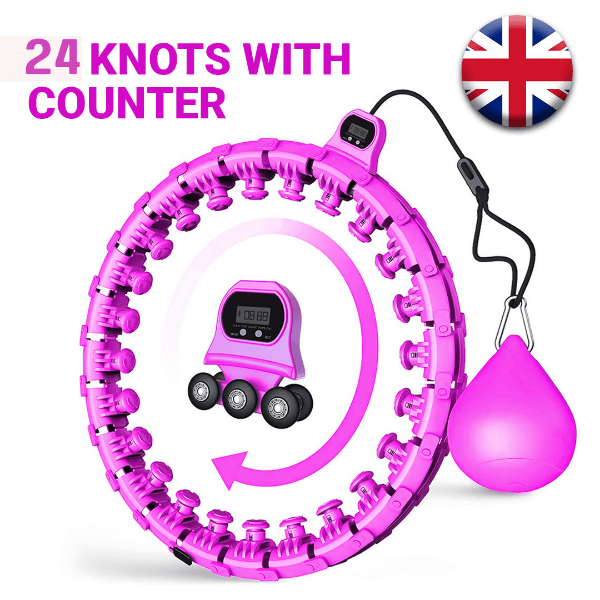 MASKURA Smart Weighted Hula Hoop With Counter 24 knots - Weight Loss Hula Hoop, Smart Fitness, Adjustable Ring Size With Counter Suitable For Adult Purple Exercise & Fitness - Tophatter Daily Deals