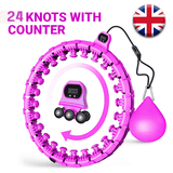 MASKURA Smart Weighted Hula Hoop With Counter 24 knots - Weight Loss Hula Hoop, Smart Fitness, Adjustable Ring Size With Counter Suitable For Adult Purple Exercise & Fitness - Tophatter Daily Deals