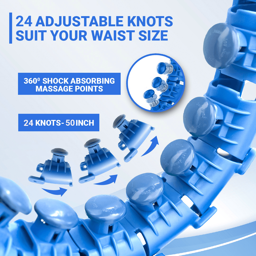 MASKURA Smart Weighted Hula Hoop With Counter 24 knots - Weight Loss Hula Hoop, Smart Fitness, Adjustable Ring Size With Counter Suitable For Adult Exercise & Fitness - Tophatter Daily Deals