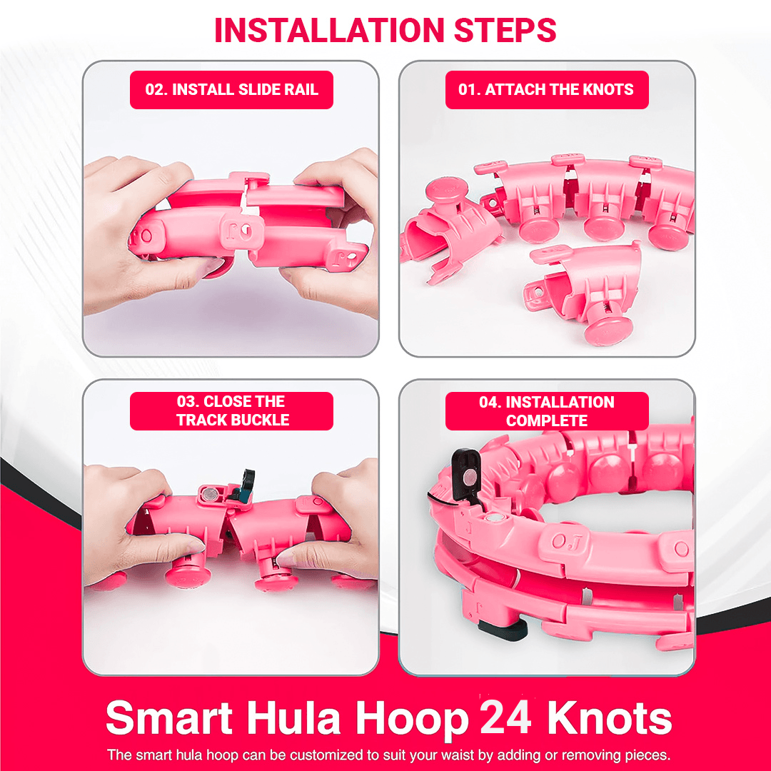 MASKURA Smart Weighted Hula Hoop With Counter 24 knots - Weight Loss Hula Hoop, Smart Fitness, Adjustable Ring Size With Counter Suitable For Adult Exercise & Fitness - Tophatter Daily Deals