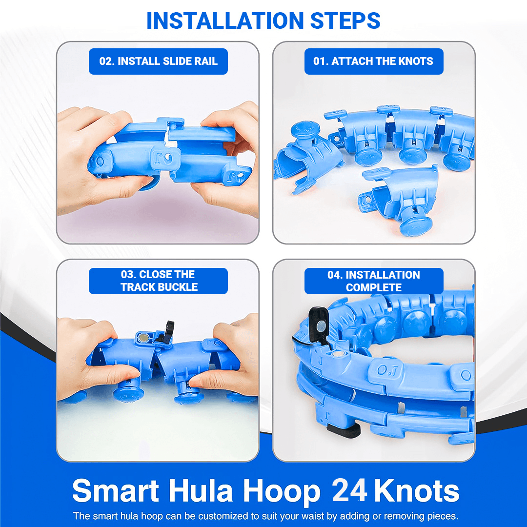 MASKURA Smart Weighted Hula Hoop With Counter 24 knots - Weight Loss Hula Hoop, Smart Fitness, Adjustable Ring Size With Counter Suitable For Adult Exercise & Fitness - Tophatter Daily Deals