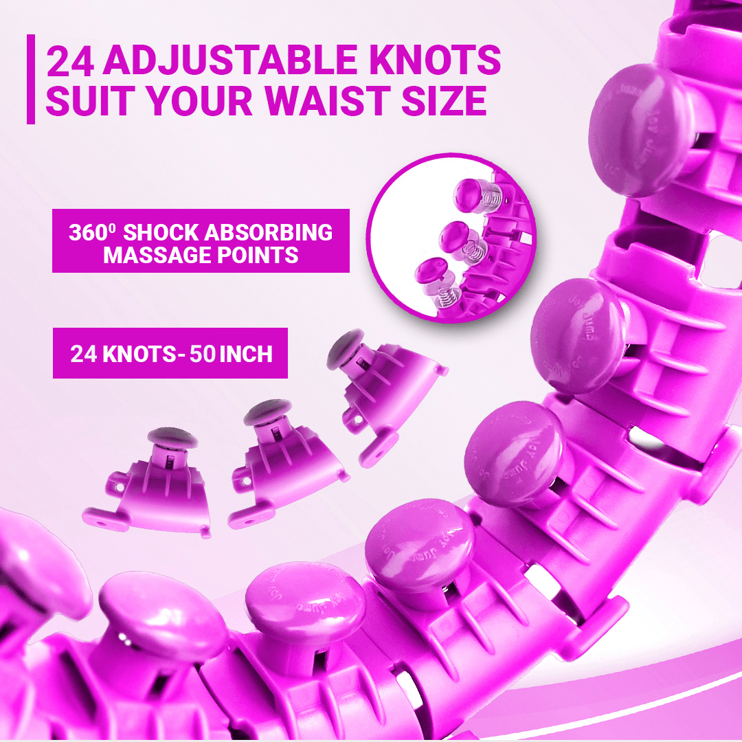 MASKURA Smart Weighted Hula Hoop With Counter 24 knots - Weight Loss Hula Hoop, Smart Fitness, Adjustable Ring Size With Counter Suitable For Adult Exercise & Fitness - Tophatter Daily Deals