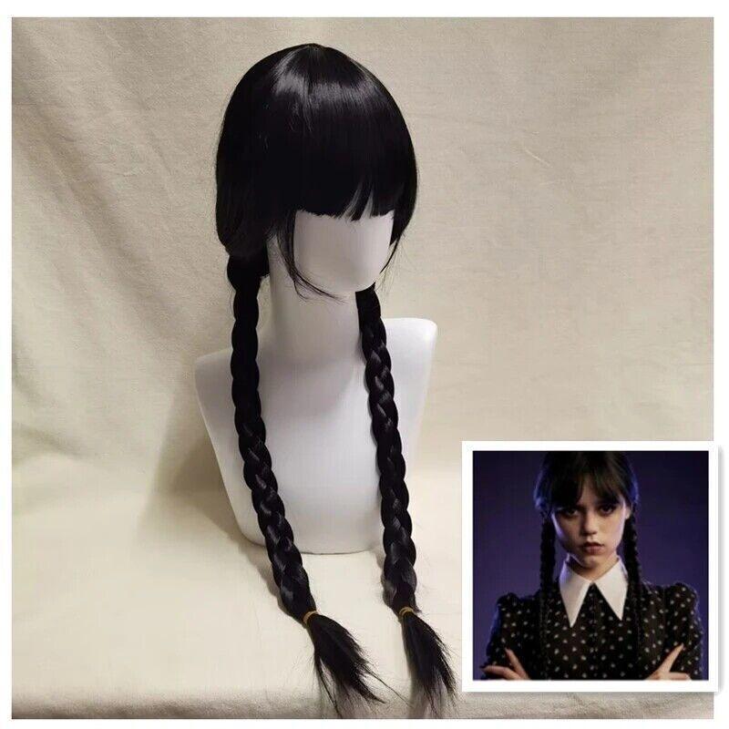 Wednesday Addams Costume - Addams Family Costume Outfit Girls Kids Party Fancy Dress Bag Wig One Size Festive & Franchise - Tophatter Daily Deals