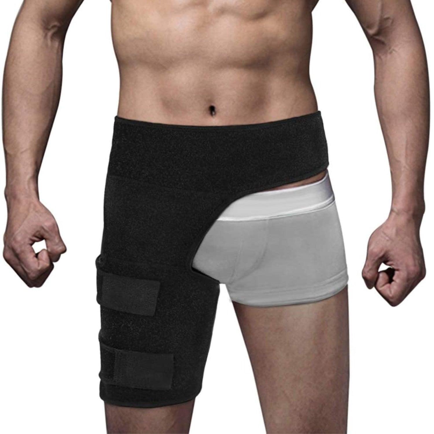 Adjustable Support for Hip - Groin Support Bandage, Adjustable Compression Wrap For Hip, Groin, Hamstring, Thigh, And Sciatic Nerve Pain Relief Exercise & Fitness - Tophatter Daily Deals