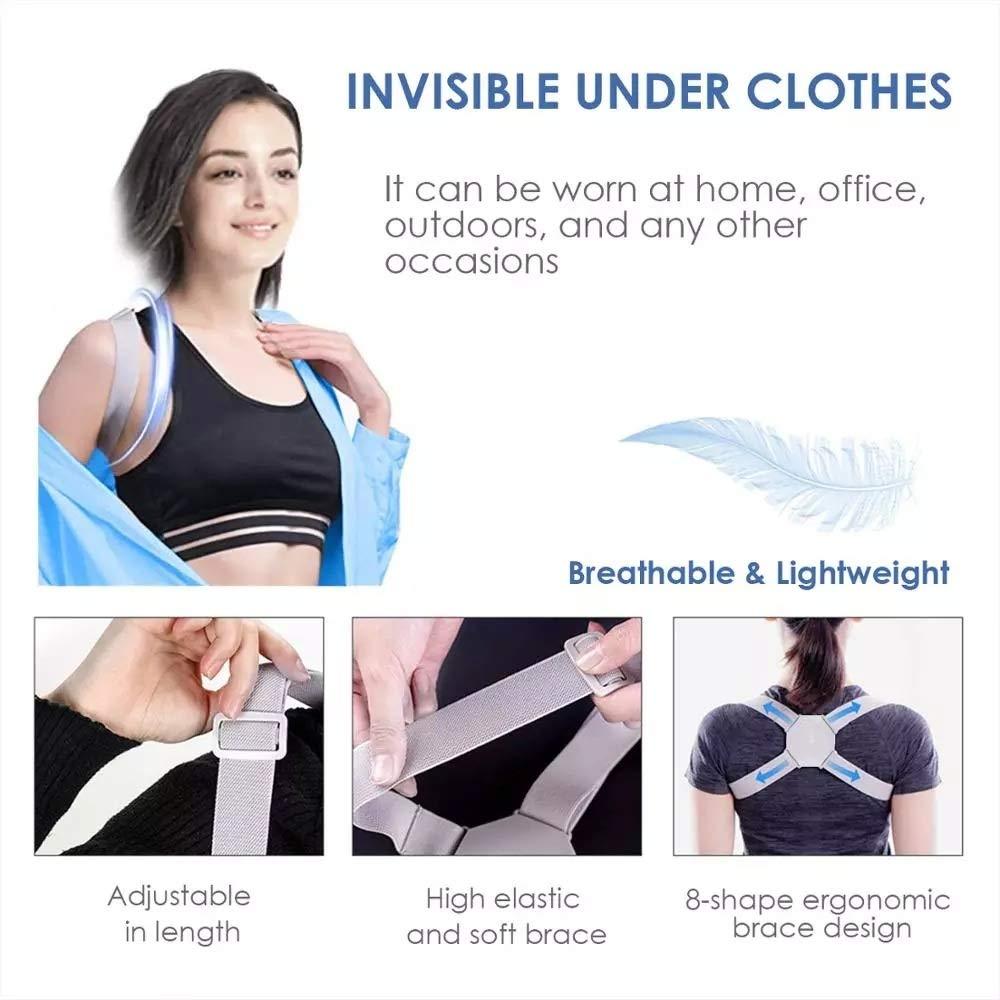 Clavicle Brace for Fracture -Intelligent Posture Corrector Smart Adjustable Kids Adult Clavicle Spine Support Exercise & Fitness - Tophatter Daily Deals