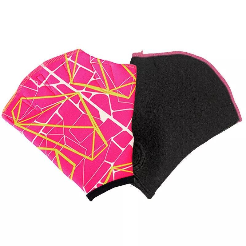 Swimming Hand Paddles - 1 Pair Swim Hand Fins Flippers Finger Webbed Gloves Water Sports Gloves Red Swimming - Tophatter Daily Deals