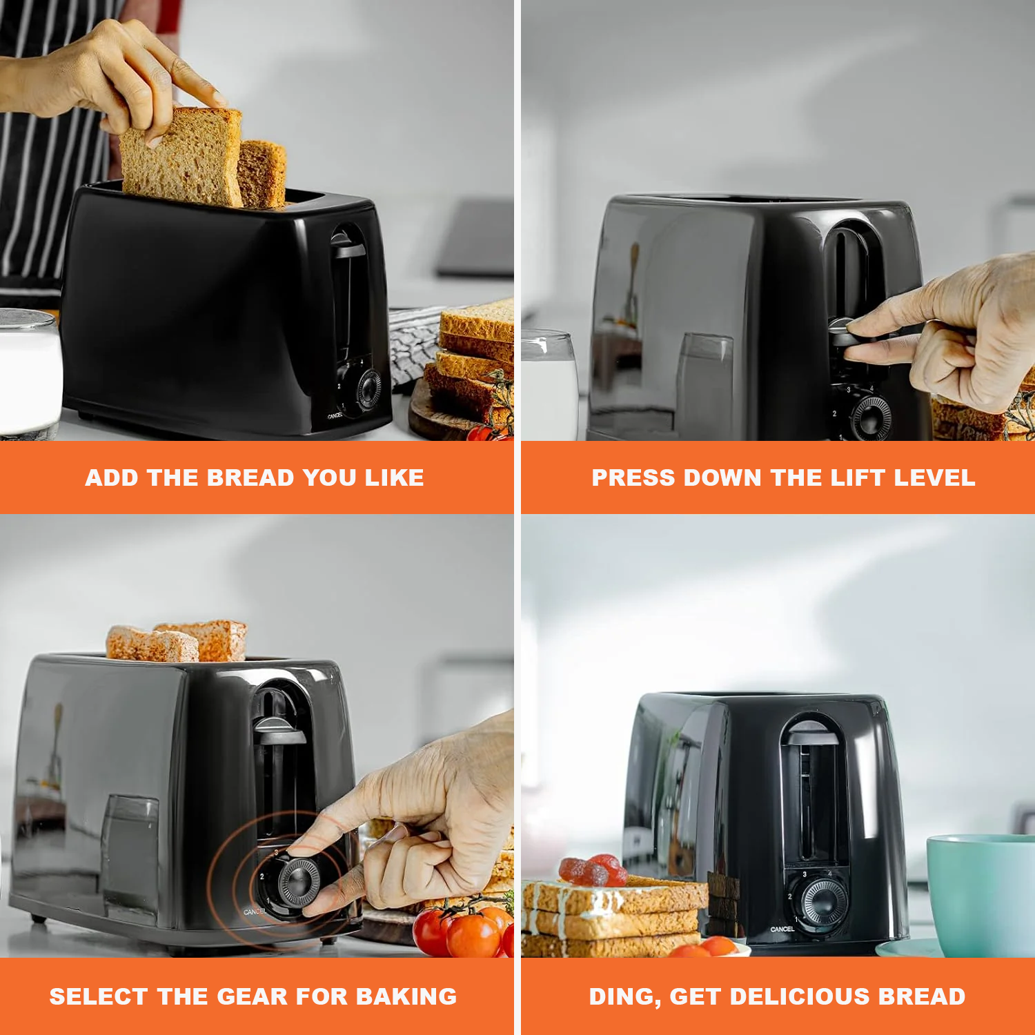 2 Slice Toaster – Compact Bread Toaster with Adjustable 6 Levels Browning Controls & Wide Slots Electronic - Tophatter Daily Deals