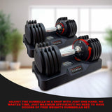 Adjustable Dumbbells Pair - 12KG x 2 24KG Weights Set Dumbells 2x25 KG Dumbbeells - Tophatter Daily Deals
