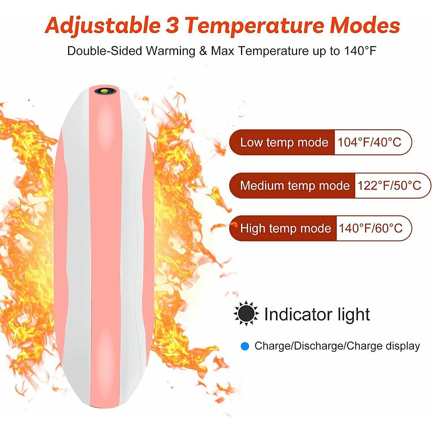 Electric Hot Rechargeable Hand Warmers - Reusable USB Hand Warmer 10000mAh Electric Portable Pocket Hand Warmers Double-sided Heat Health & Beauty - Tophatter Daily Deals