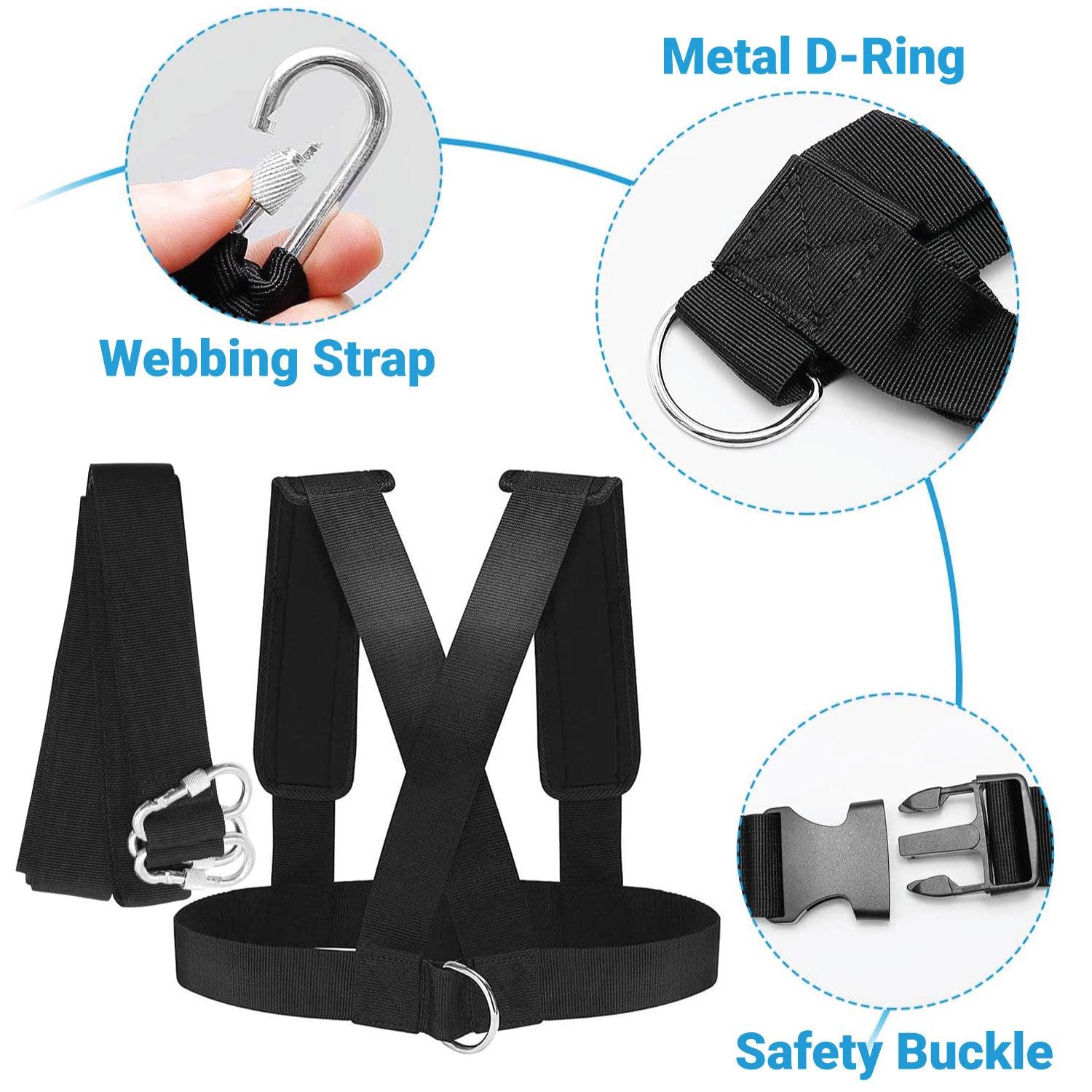 Sled Pulling Belt - Waist Resistance Bands Workout Resistance Shoulder Pulling Strap Sled Harness Exercise & Fitness - Tophatter Daily Deals