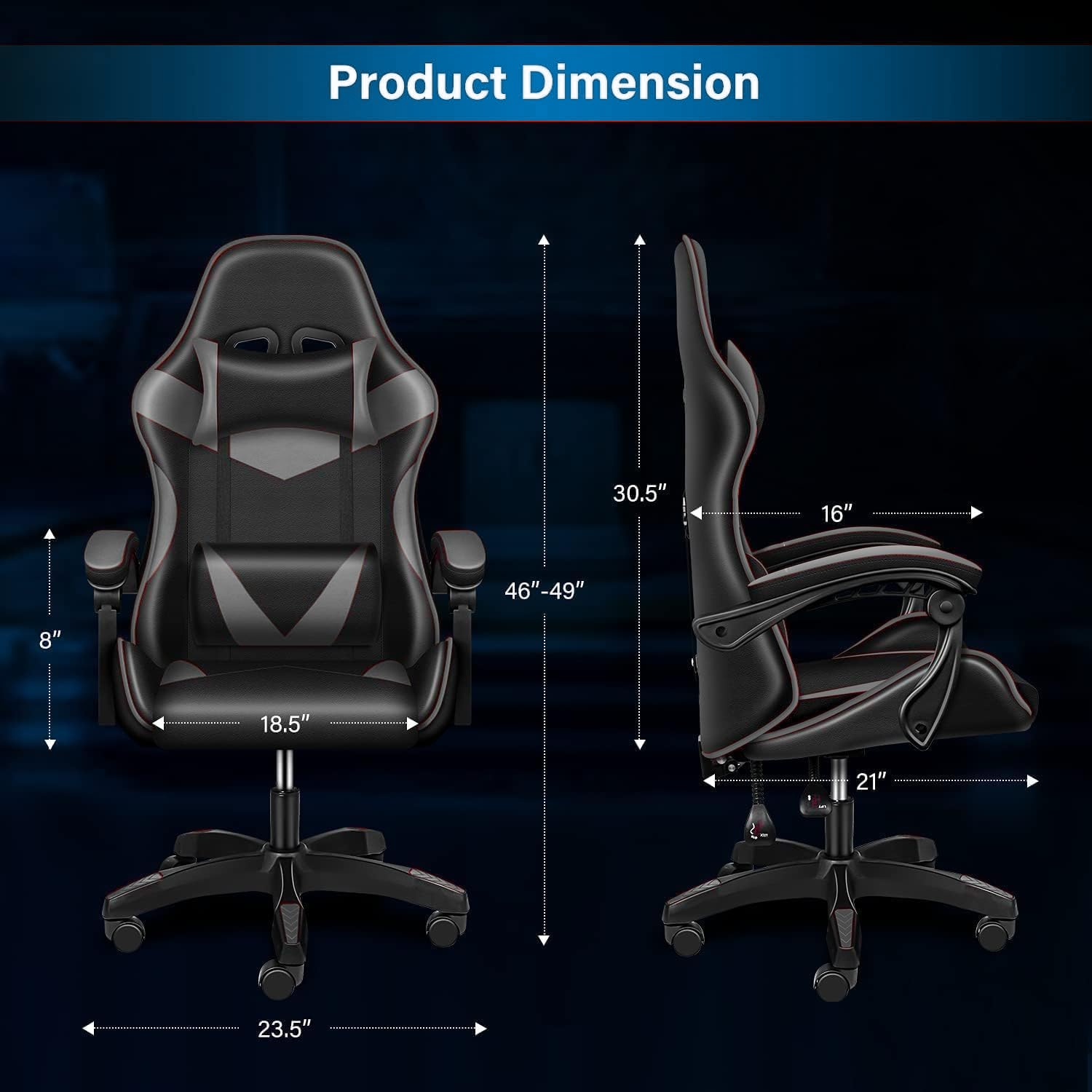 Computer Gaming Office Chair – Executive Style Gamer Chair with Wheels for Home & Office Office Chairs - Tophatter Daily Deals
