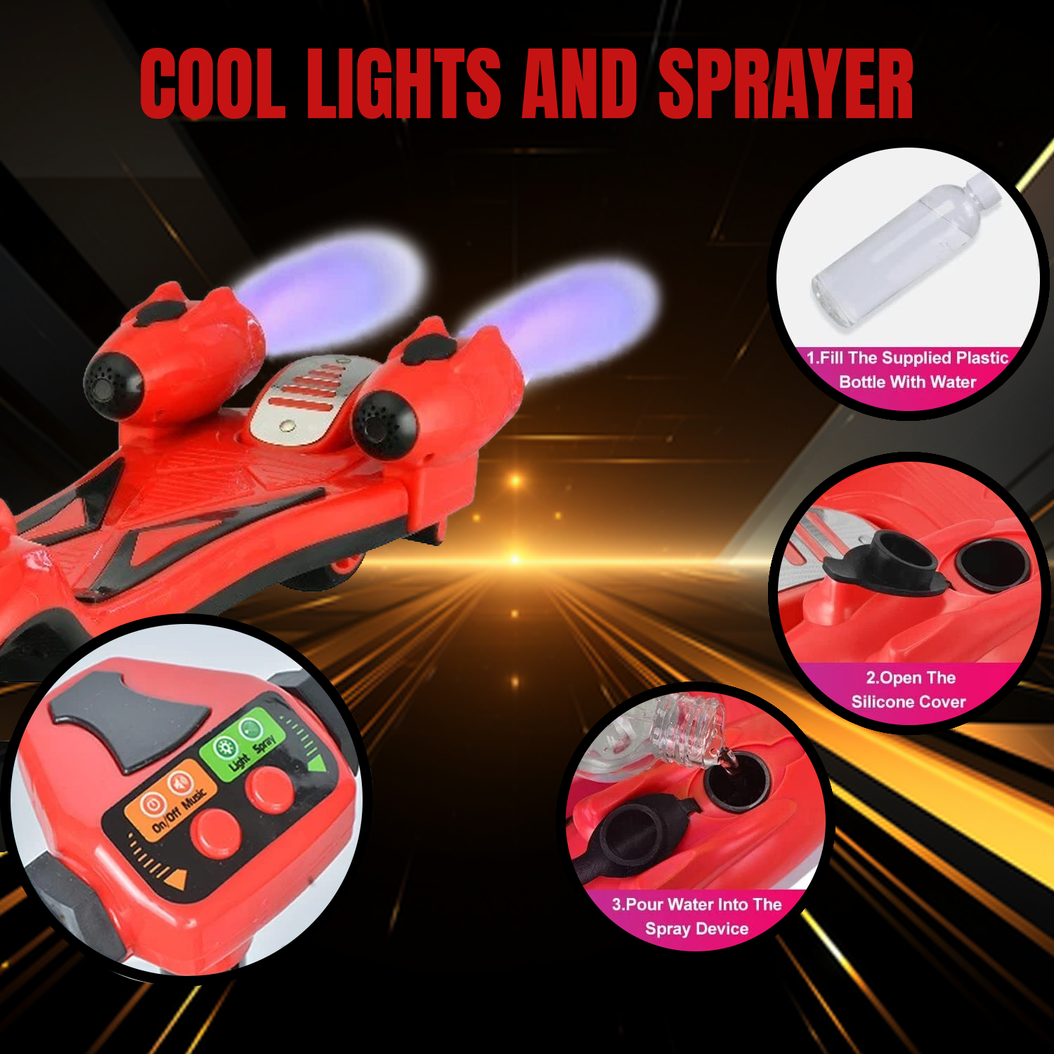 Kick Scooter for Kids – 3-Wheel Foldable Scooter with LED Light-Up Wheels & Adjustable Height Cycling - Tophatter Daily Deals