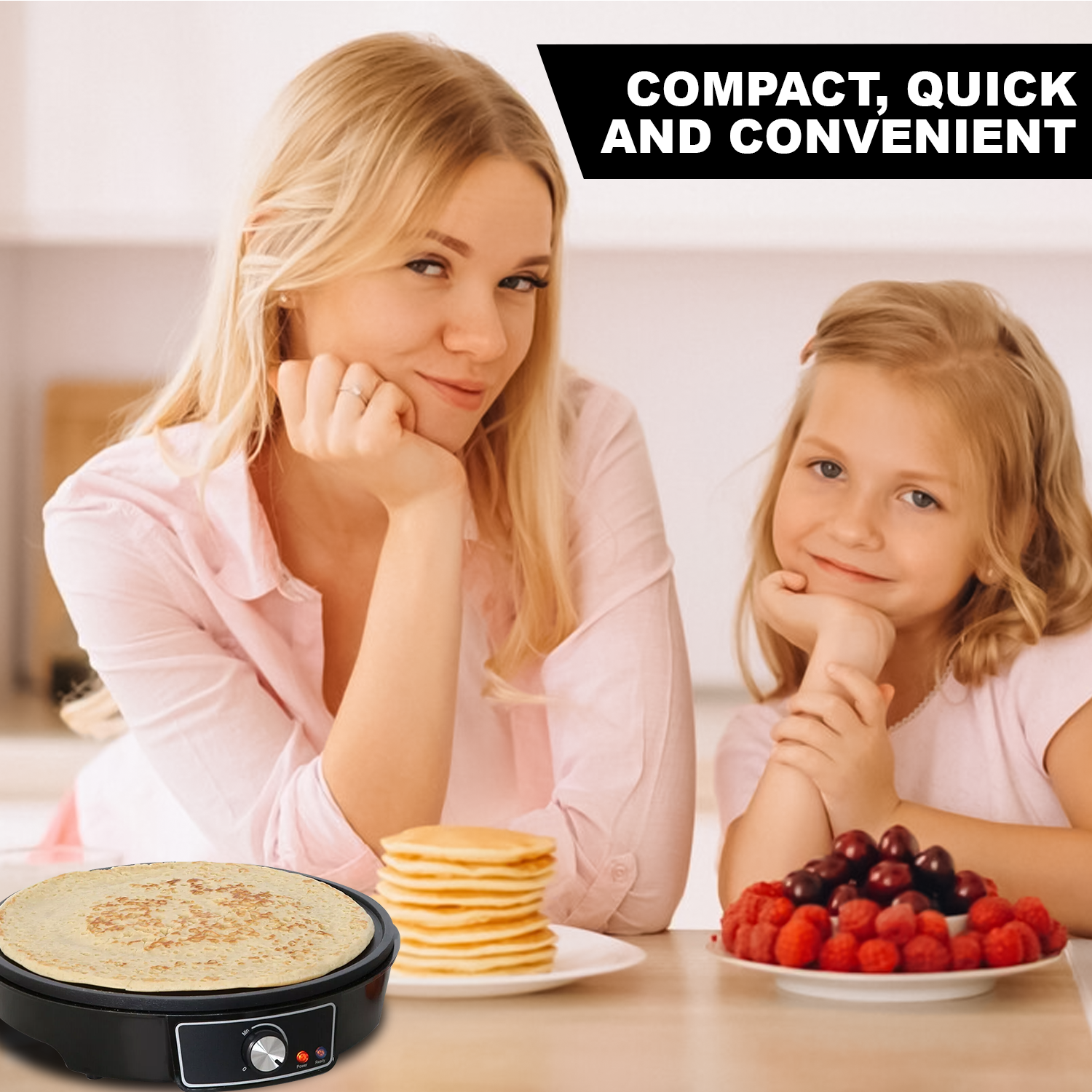Electric Hot Plates – 1000W Electric Crepe & Pancake Maker Non Stick 30cm Cooking Plate with Utensils Kitchen - Tophatter Daily Deals