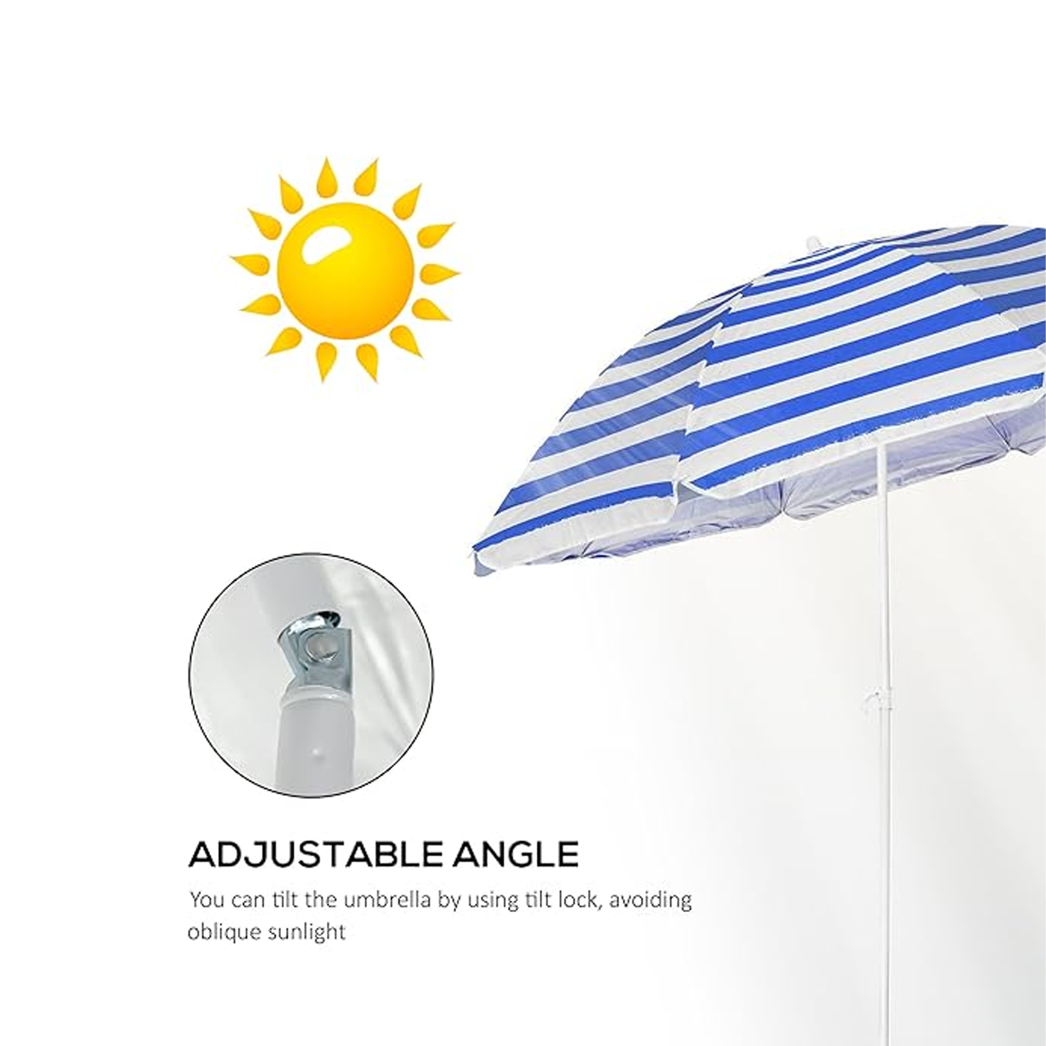 Outdoor Sun Umbrella – UV Protection Patio Parasol with Adjustable Tilt & Crank Handle Outdoor sun umbrella - Tophatter Daily Deals