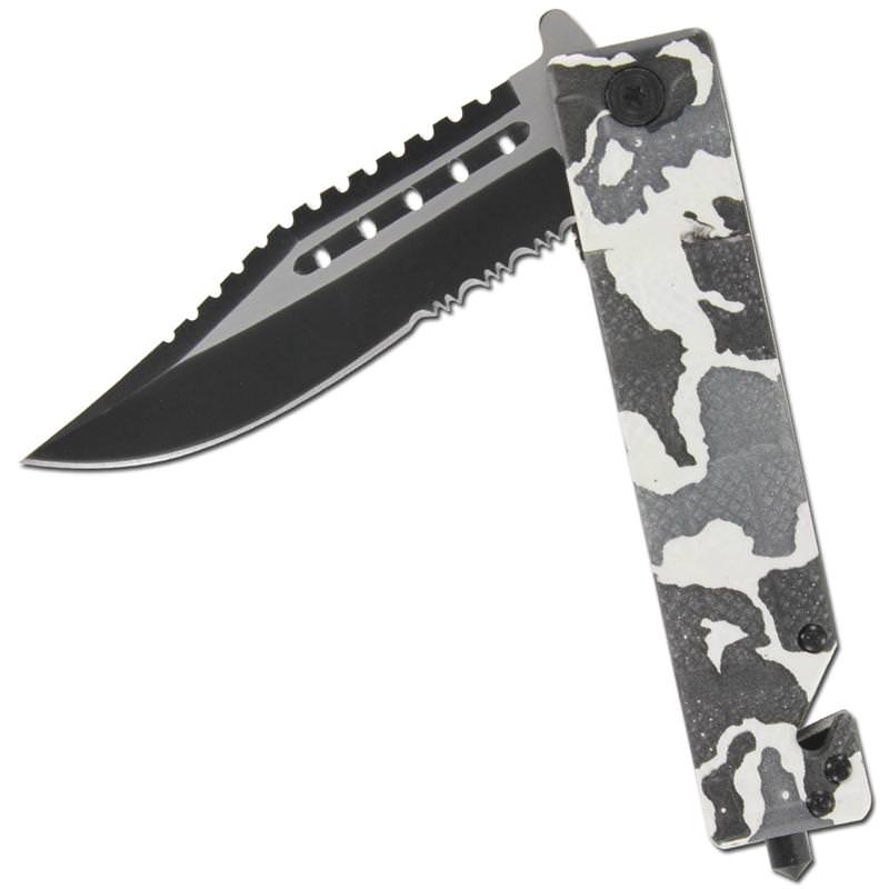 Adrenaline Junky Snow Camo Spring Assist Knife Collectible Weapons - Tophatter Daily Deals