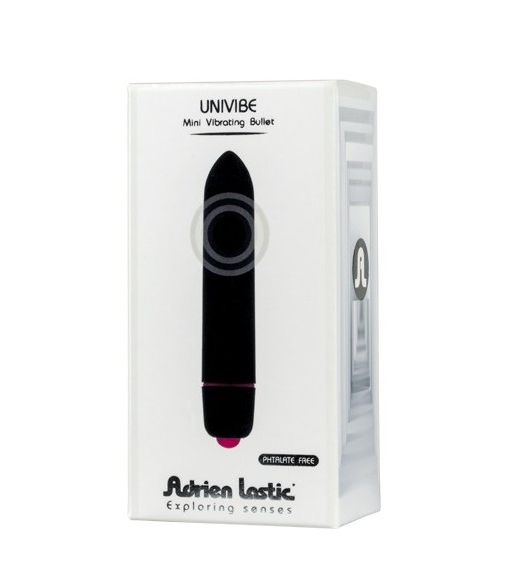 Adrien Lastic Univibe Mini Black Silicone Vibrating Bullet with 10 Modes and AAA Battery Included > Vibrators > Mini Vibrators - Tophatter Daily Deals
