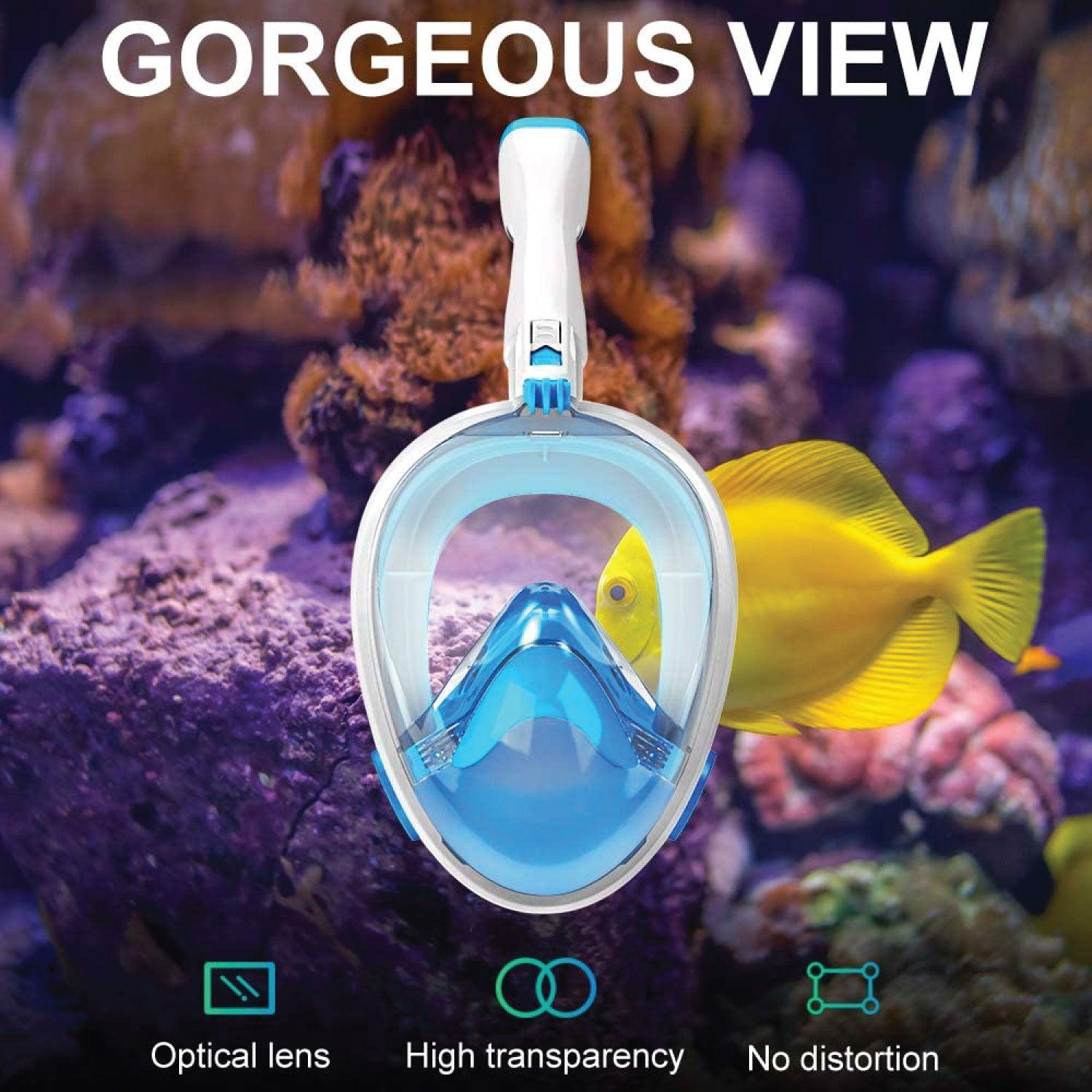 Full Face Snorkel Mask - Swimming Mask Scuba Set Full Anti-fog Diving for Adults or Kids With Upgraded Safety Breathing System Sports & Outdoor - Tophatter Daily Deals