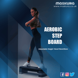 Aerobic Exercise Step - Height Adjustable Aerobic Step, Steppers for Exercise 3 Levels, Aerobic Step Board, Adjustable Height 10cm/15cm/20cm, for Home & Office Exercise & Fitness - Tophatter Daily Deals