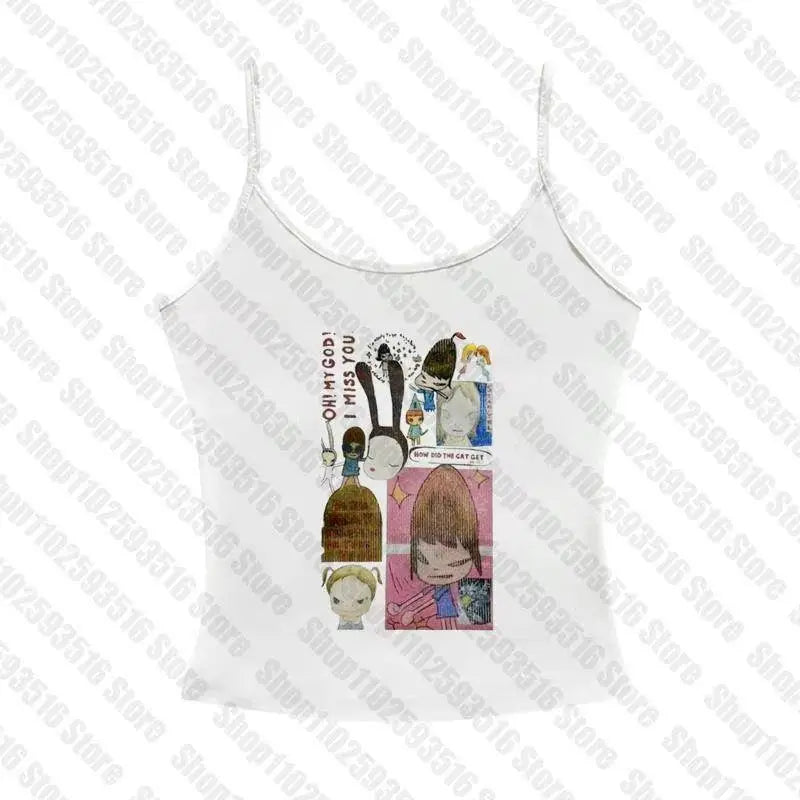 Aesthetic Letter Tank Top Y2K Harajuku Streetwear - Tophatter Daily Deals