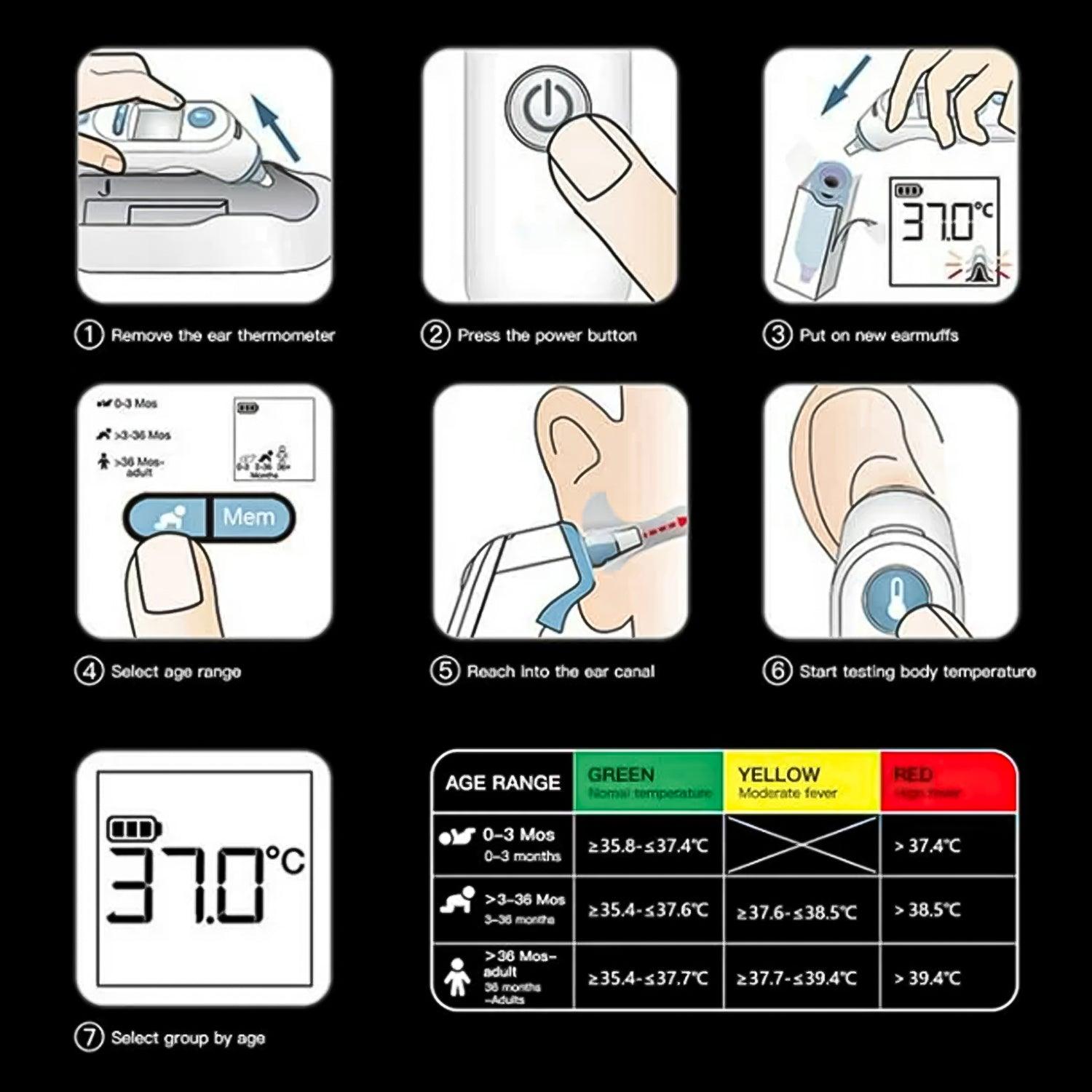 Digital Ear Thermometer - 7+ connect Ear thermometer | App Compatible Technology | Colour-coded Digital Display | Baby And Infant Friendly Health Care - Tophatter Daily Deals