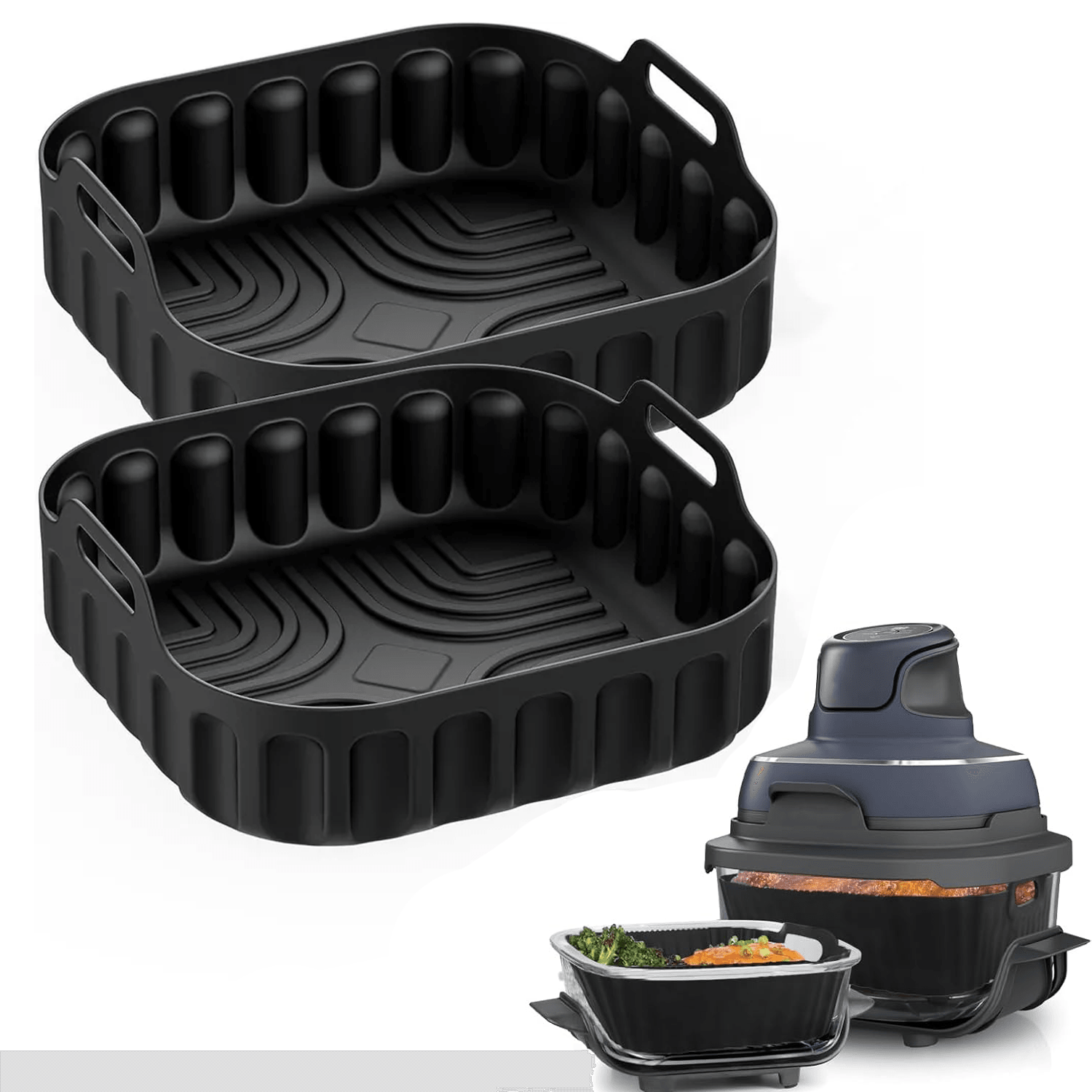 Silicone Air Fryer Liner- 1/2PCS Air Fryer Silicone Liners Kitchen Accessories Replacement Apparel & Accessories - Tophatter Daily Deals