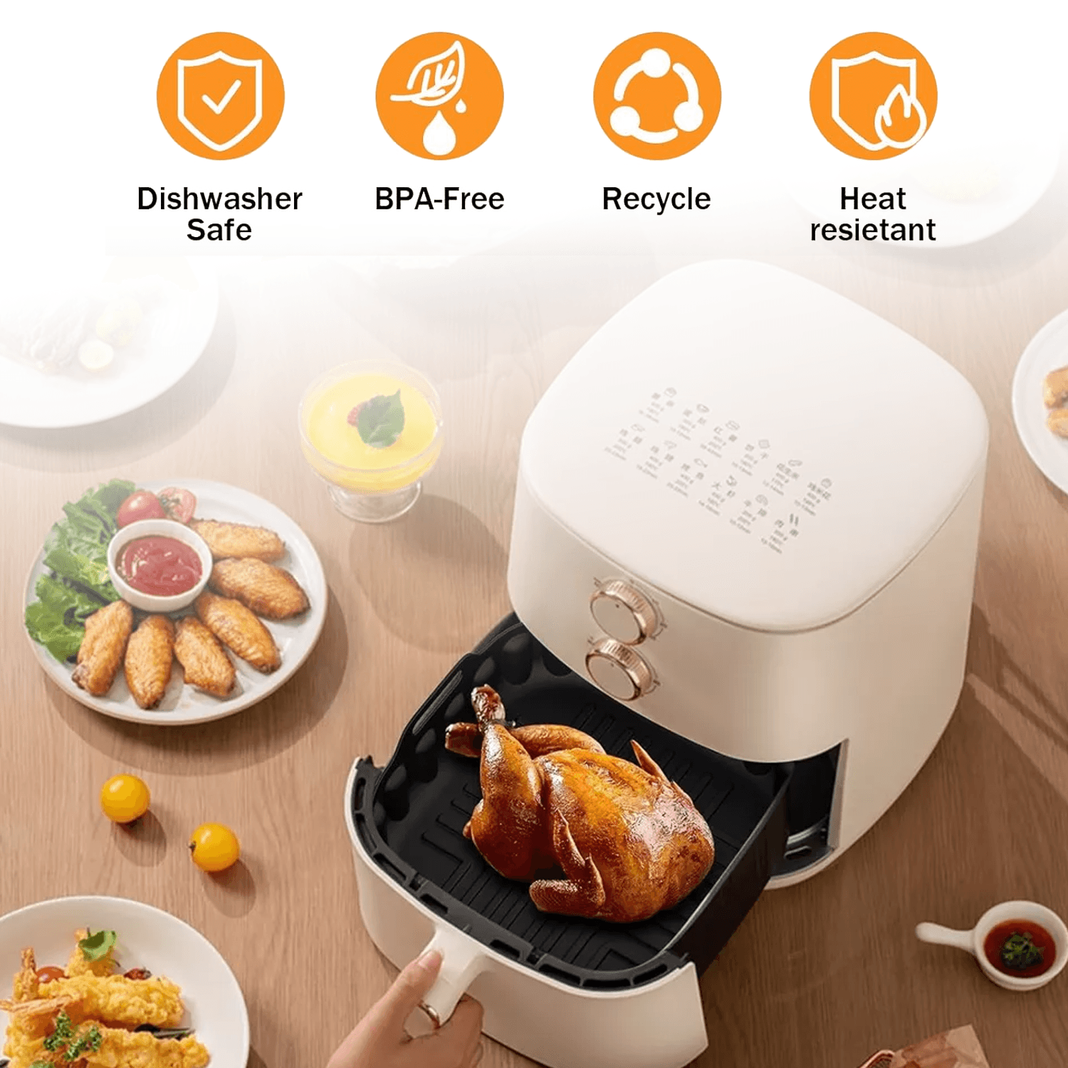 Silicone Air Fryer Liner- 1/2PCS Air Fryer Silicone Liners Kitchen Accessories Replacement Apparel & Accessories - Tophatter Daily Deals