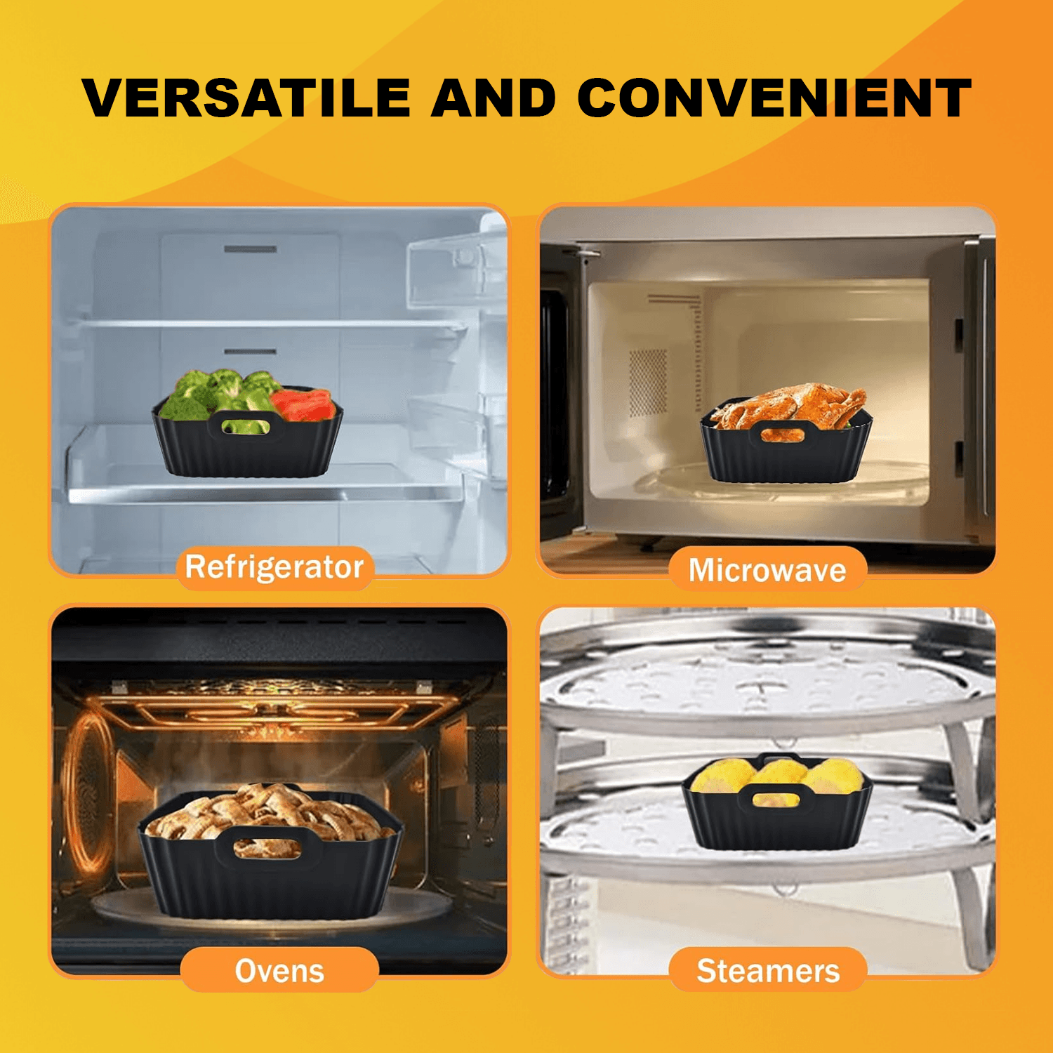 Silicone Air Fryer Liner- 1/2PCS Air Fryer Silicone Liners Kitchen Accessories Replacement Apparel & Accessories - Tophatter Daily Deals