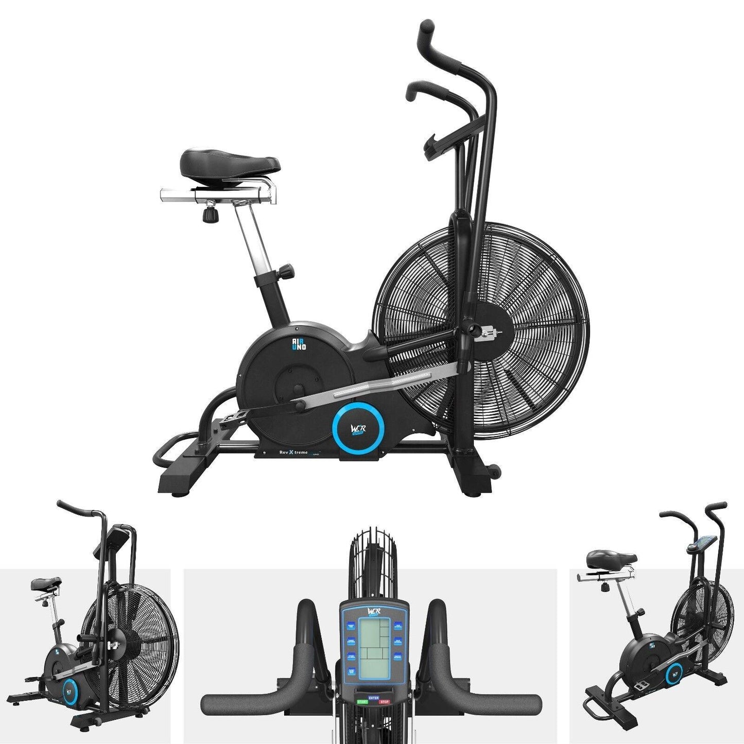 Air Bikes UK - Air Exercise Bike Cardio Machine Fitness Exercise & Fitness - Tophatter Daily Deals