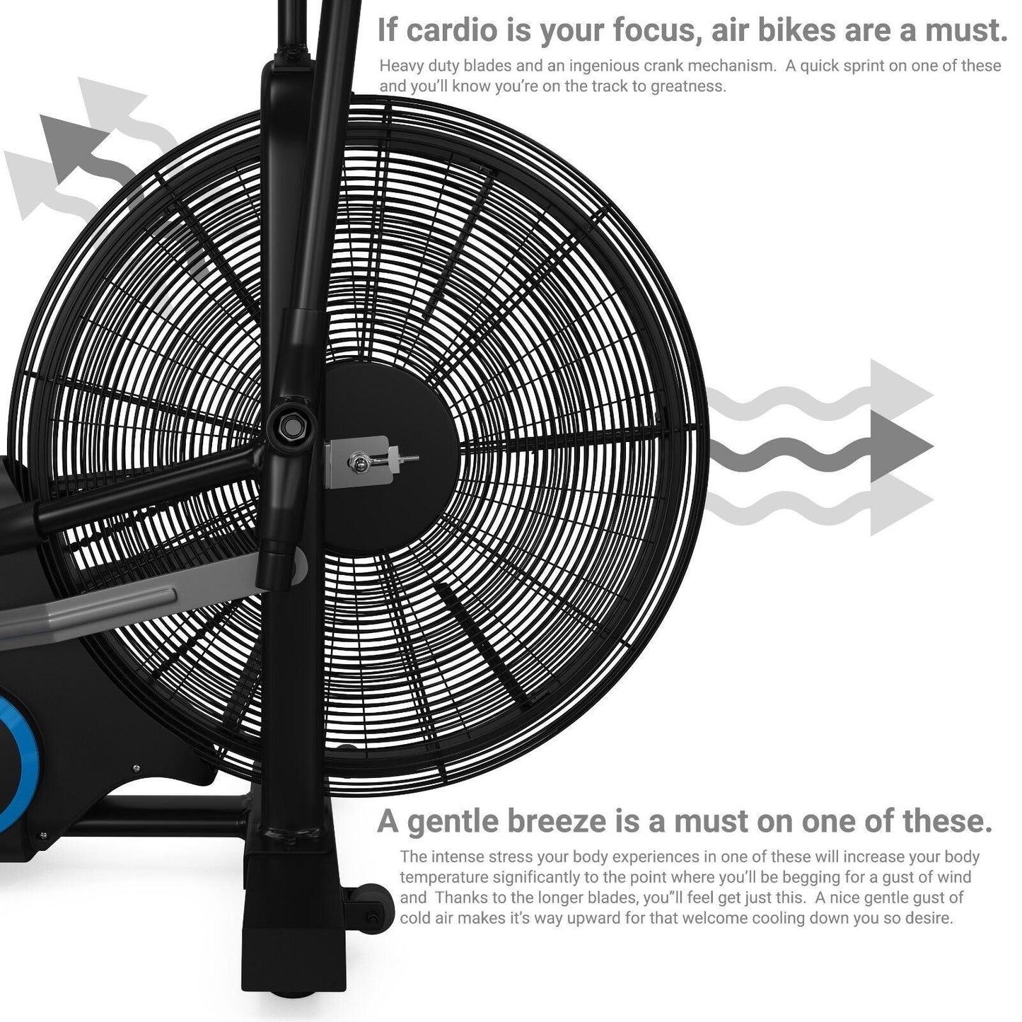 Air Bikes UK - Air Exercise Bike Cardio Machine Fitness Exercise & Fitness - Tophatter Daily Deals
