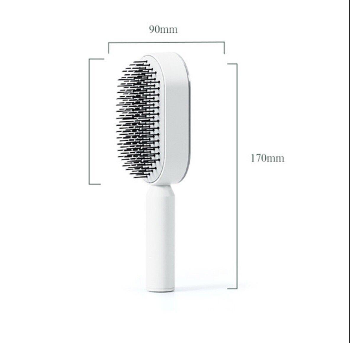Self Cleaning Hair Brush - Air Cushion Comb Press Type Cleaning Design Comfortable Self-cleaning Hair Brush Hair Care - Tophatter Daily Deals