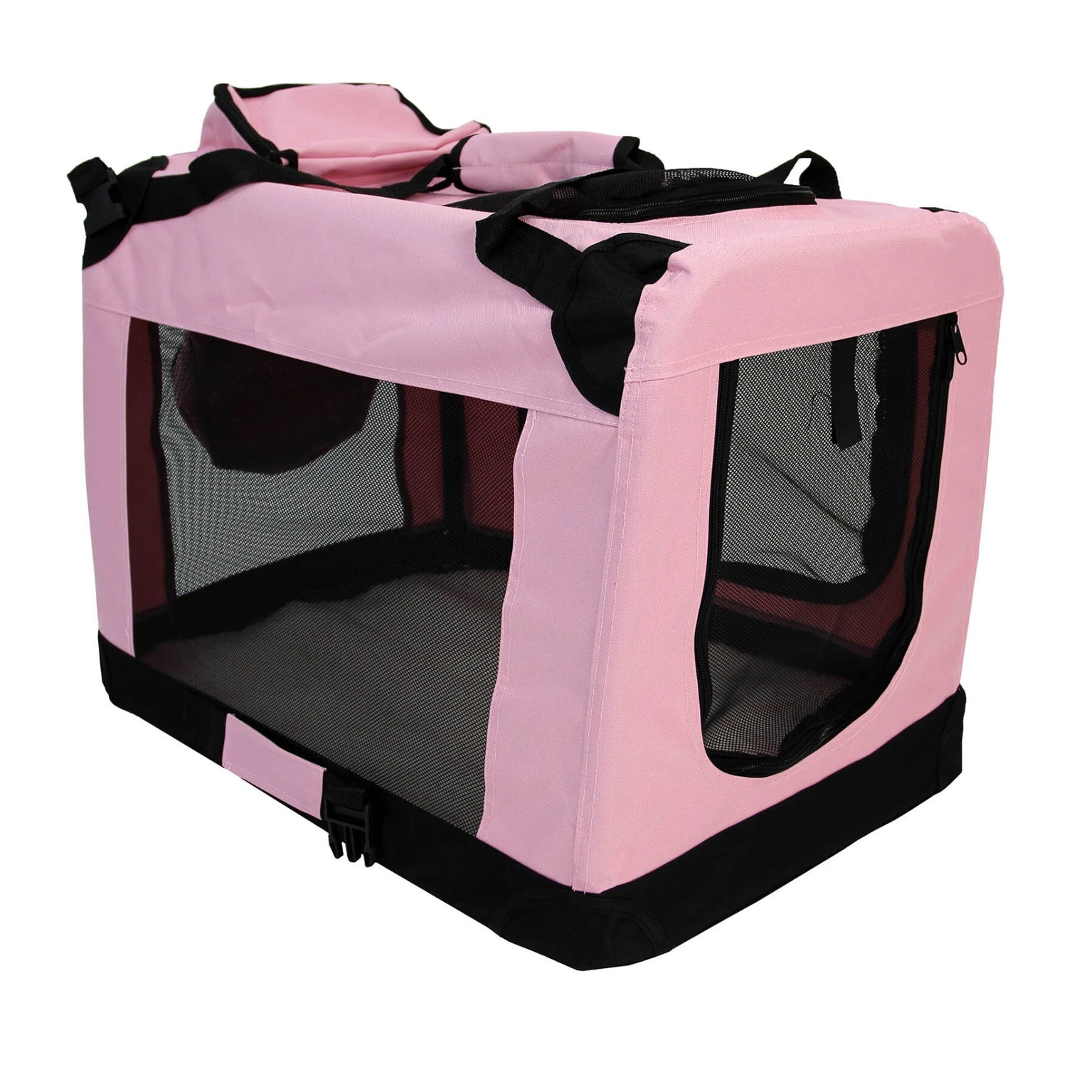 Pet Travel Crate - Pets Fabric Dog Crate Puppy Carrier Cat Travel Cage Carry Pet Bag Pink Pet Products - Tophatter Daily Deals