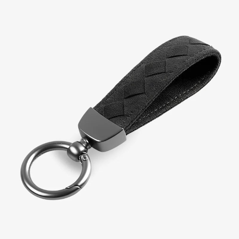Car Key Chain Alcantara Strap Luxury Keyring Everyday Carry Black Textured - Tophatter Daily Deals