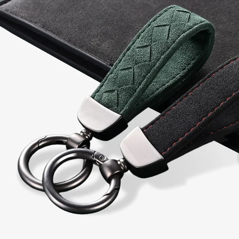 Car Key Chain Alcantara Strap Luxury Keyring Everyday Carry - Tophatter Daily Deals