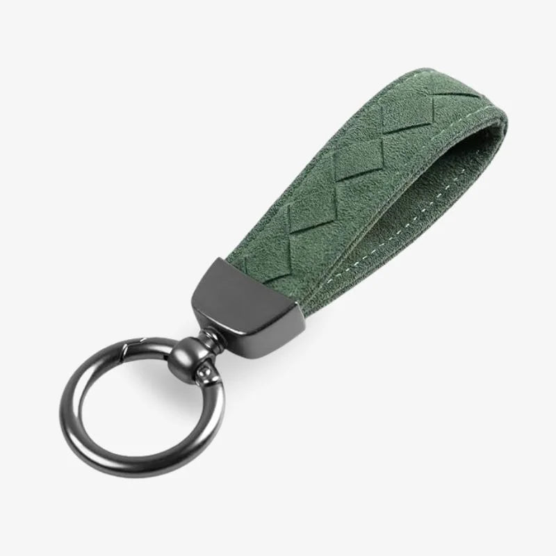 Car Key Chain Alcantara Strap Luxury Keyring Everyday Carry Green Textured - Tophatter Daily Deals