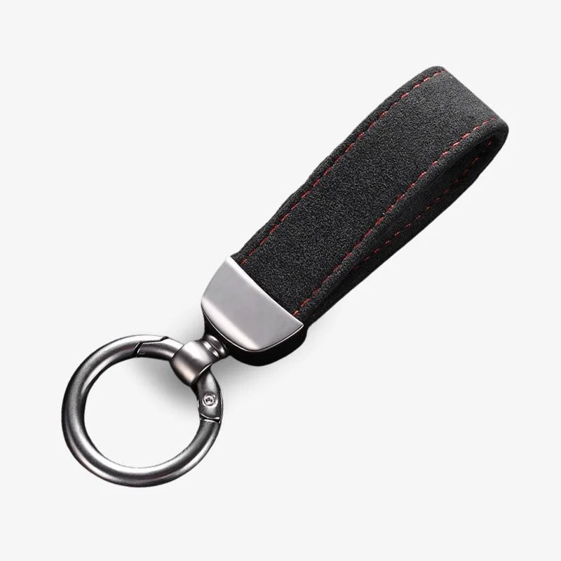 Car Key Chain Alcantara Strap Luxury Keyring Everyday Carry Black Slick - Tophatter Daily Deals