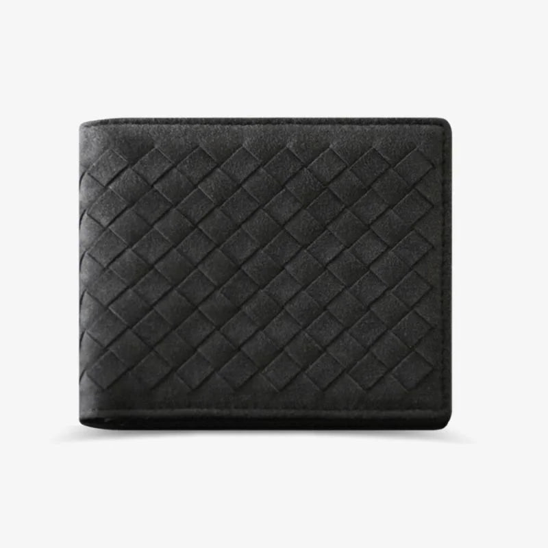 Alcantara Feel Woven BiFold Wallet Luxury Gift Idea - Tophatter Daily Deals