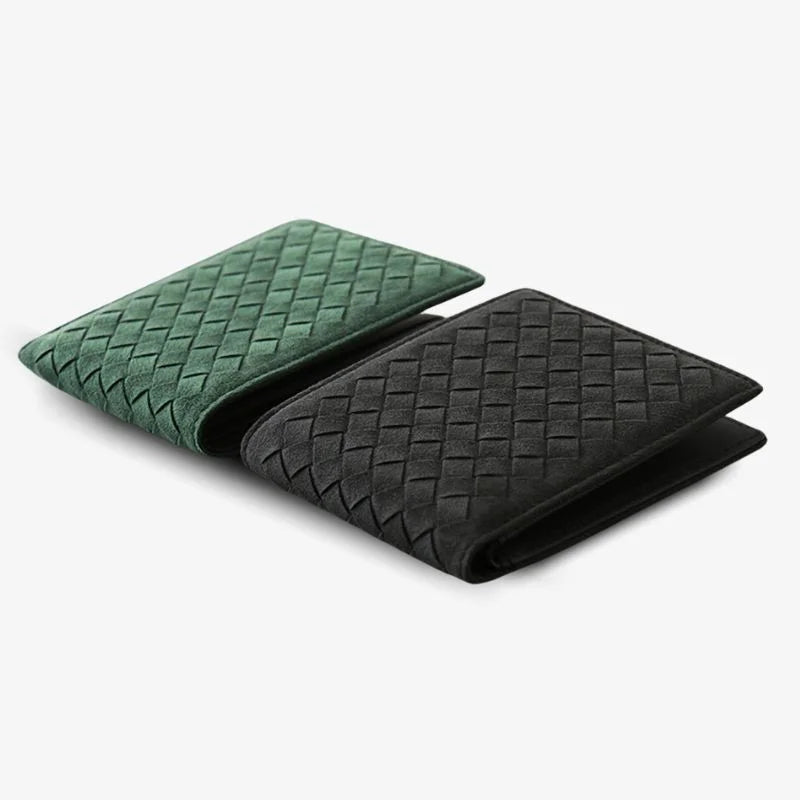 Alcantara Feel Woven BiFold Wallet Luxury Gift Idea - Tophatter Daily Deals