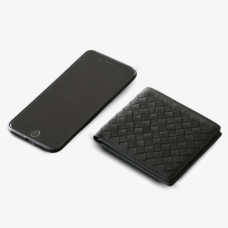 Alcantara Feel Woven BiFold Wallet Luxury Gift Idea - Tophatter Daily Deals