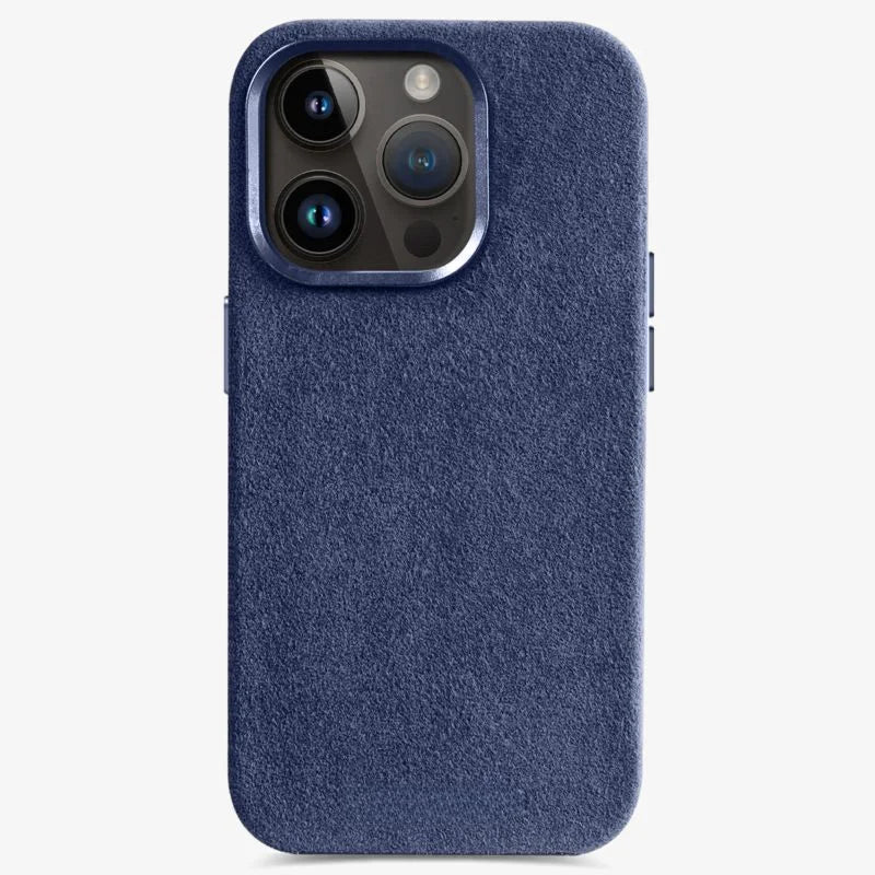 iPhone Case Alcantara Luxury Cover Fall 2025 Protection Navy Blue - Tophatter Daily Deals